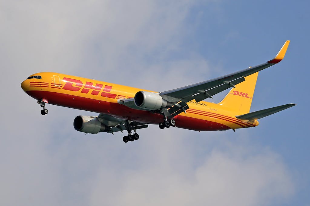 Yellow Airplane in Sky
